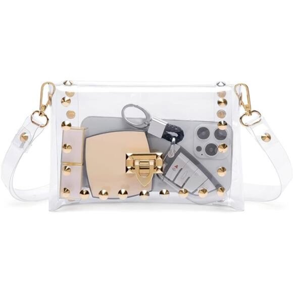 Transparent Clutch Clear Purse Crossbody Shoulder Bags Stadium Approved Bags - Picture 7 of 7